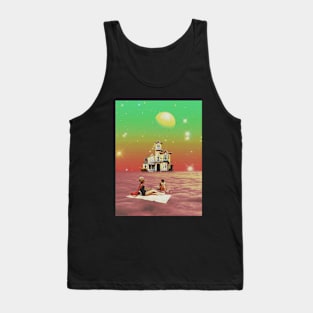 Life On Cloud Nine - Space Collage, Retro Futurism, Sci-Fi Tank Top